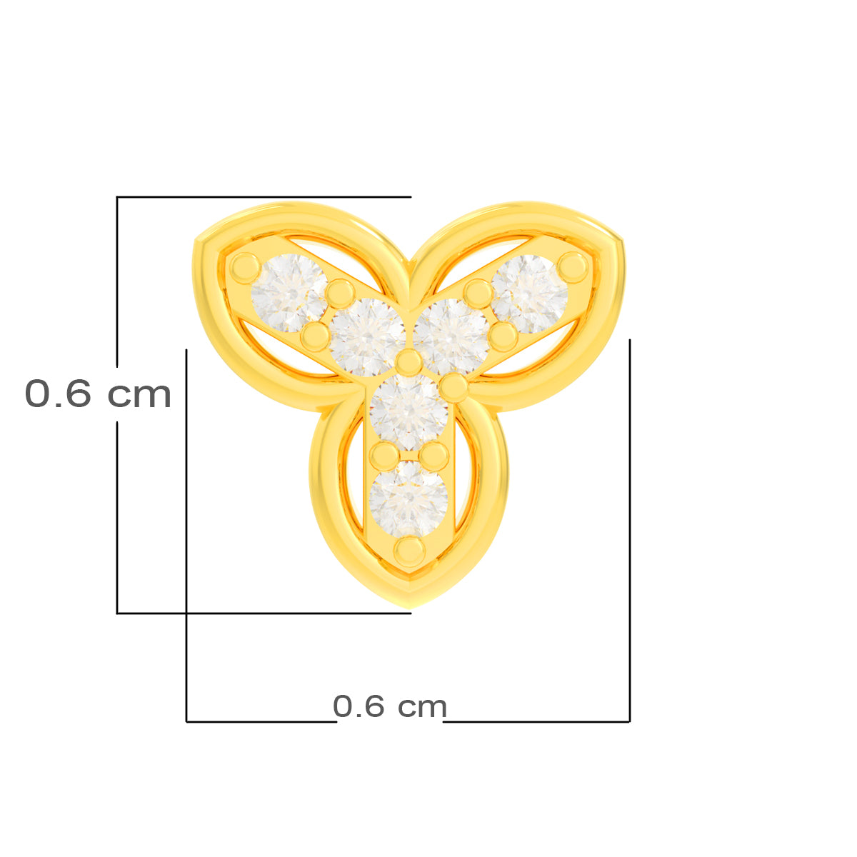 Gleaming Clover Diamond Nose Pin