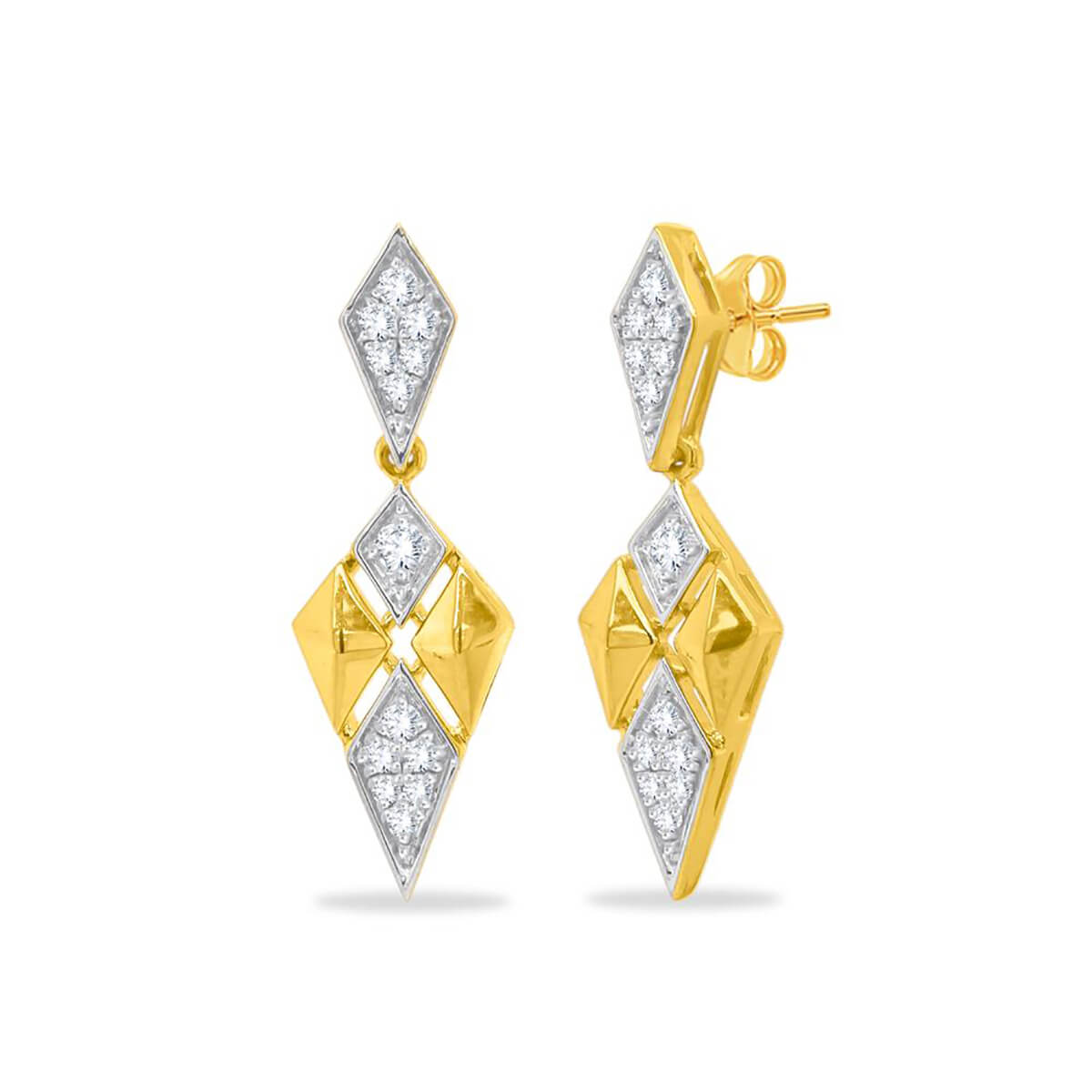Golden Radiance Stunning Diamond Danglers