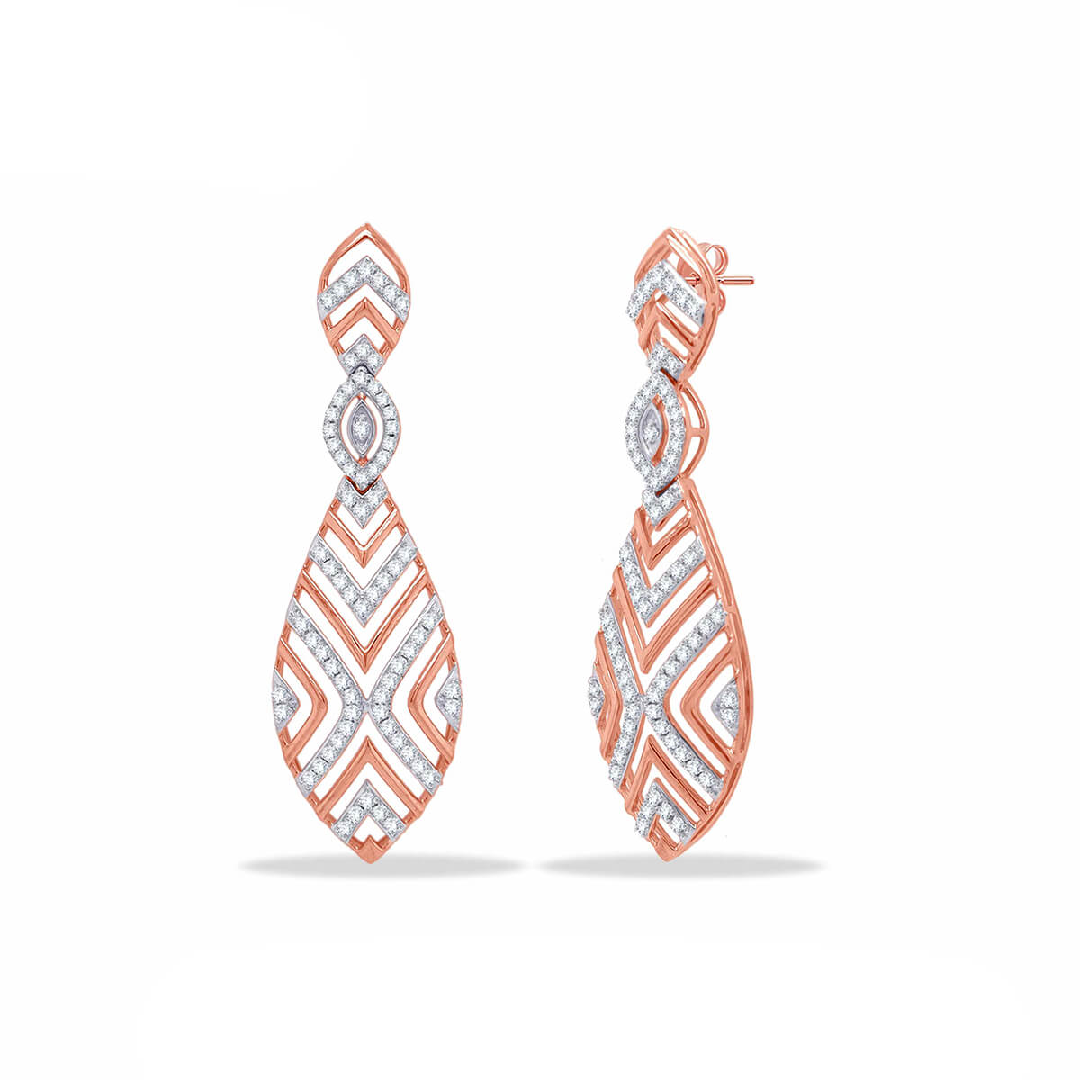 Stunning Chevron Motif Danglers for Daily Elegance