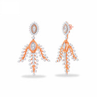 Mesmerizing Leaf Motif Diamond Danglers for Elegant Glow