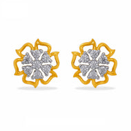 Effortlessly Charming 18K Diamond Floral Studs
