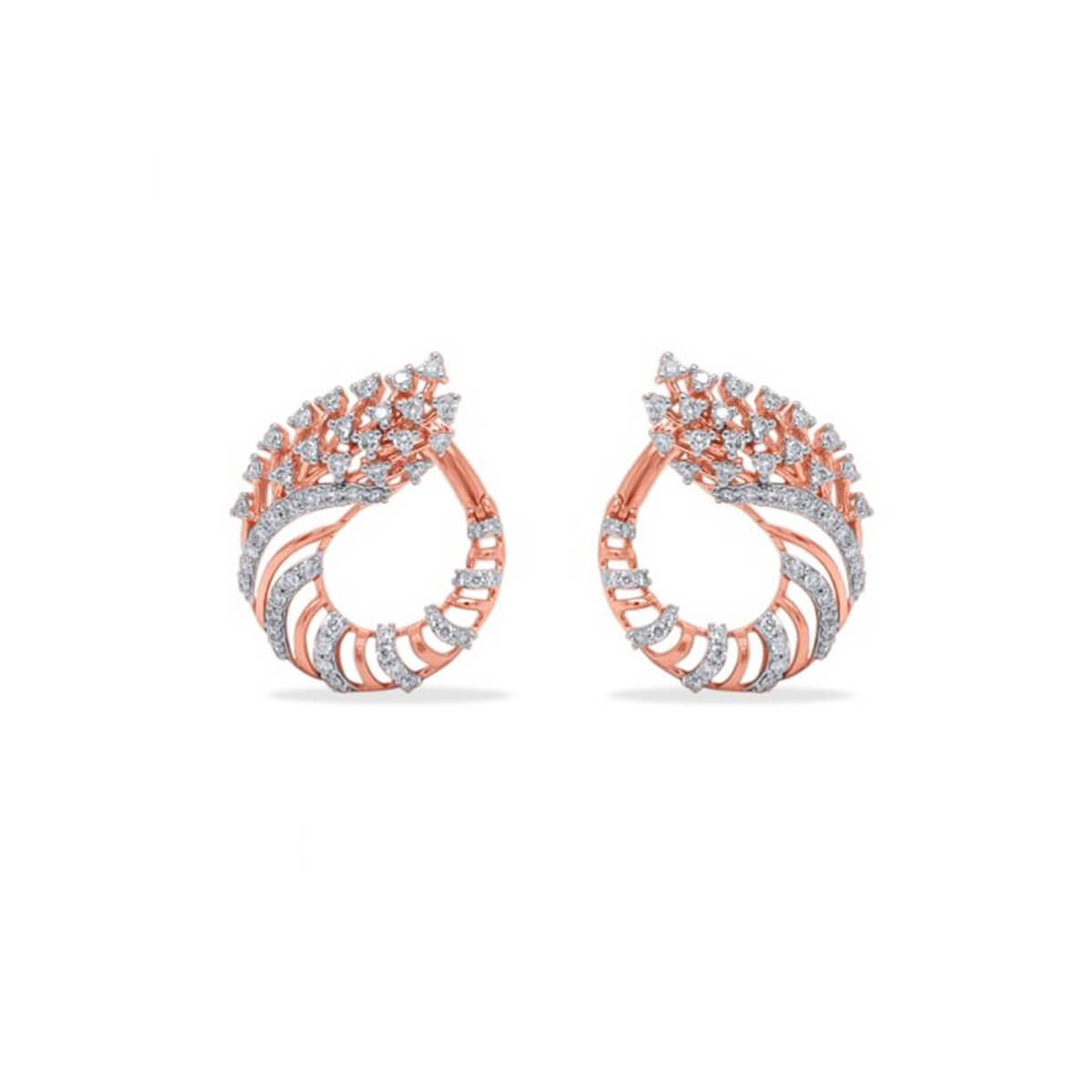Elegant Twirl Gold Studs 18K