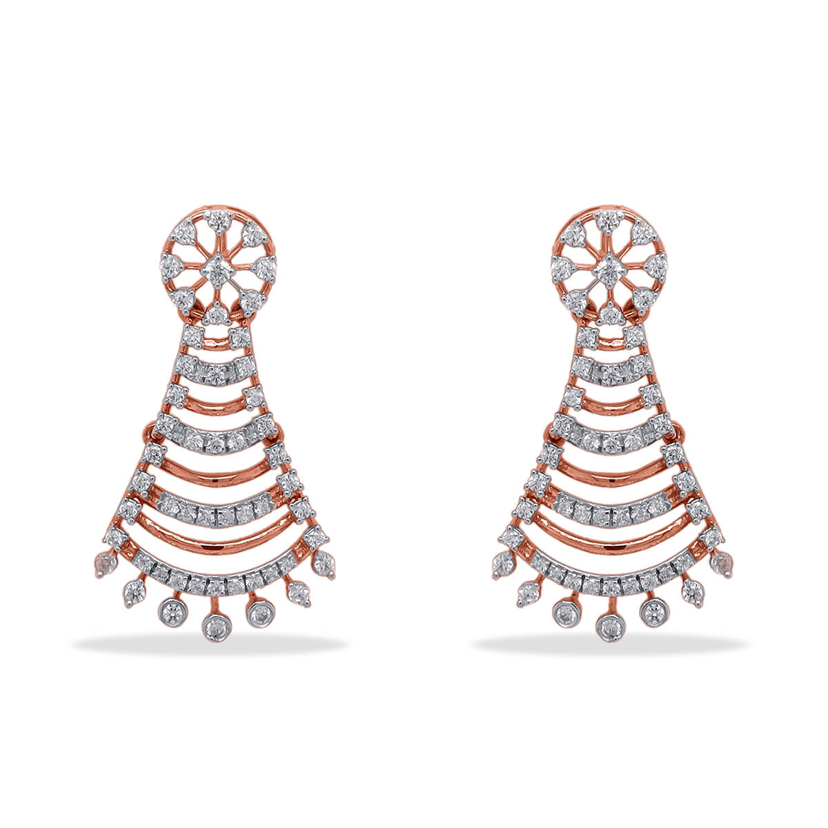 Luxurious Charming Wheel Design 18K Danglers