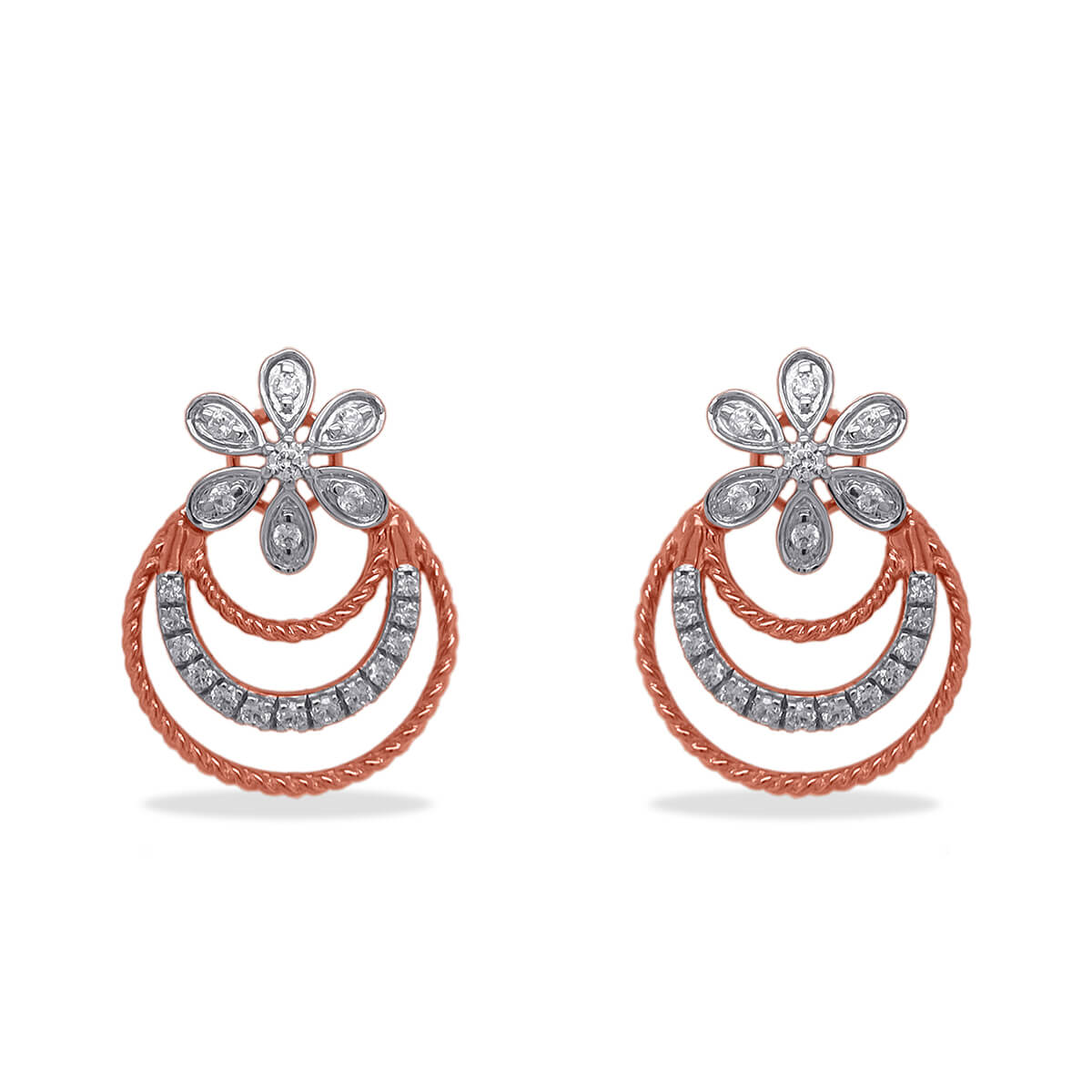 Triple Ring Blooming Radiane 18K Studs