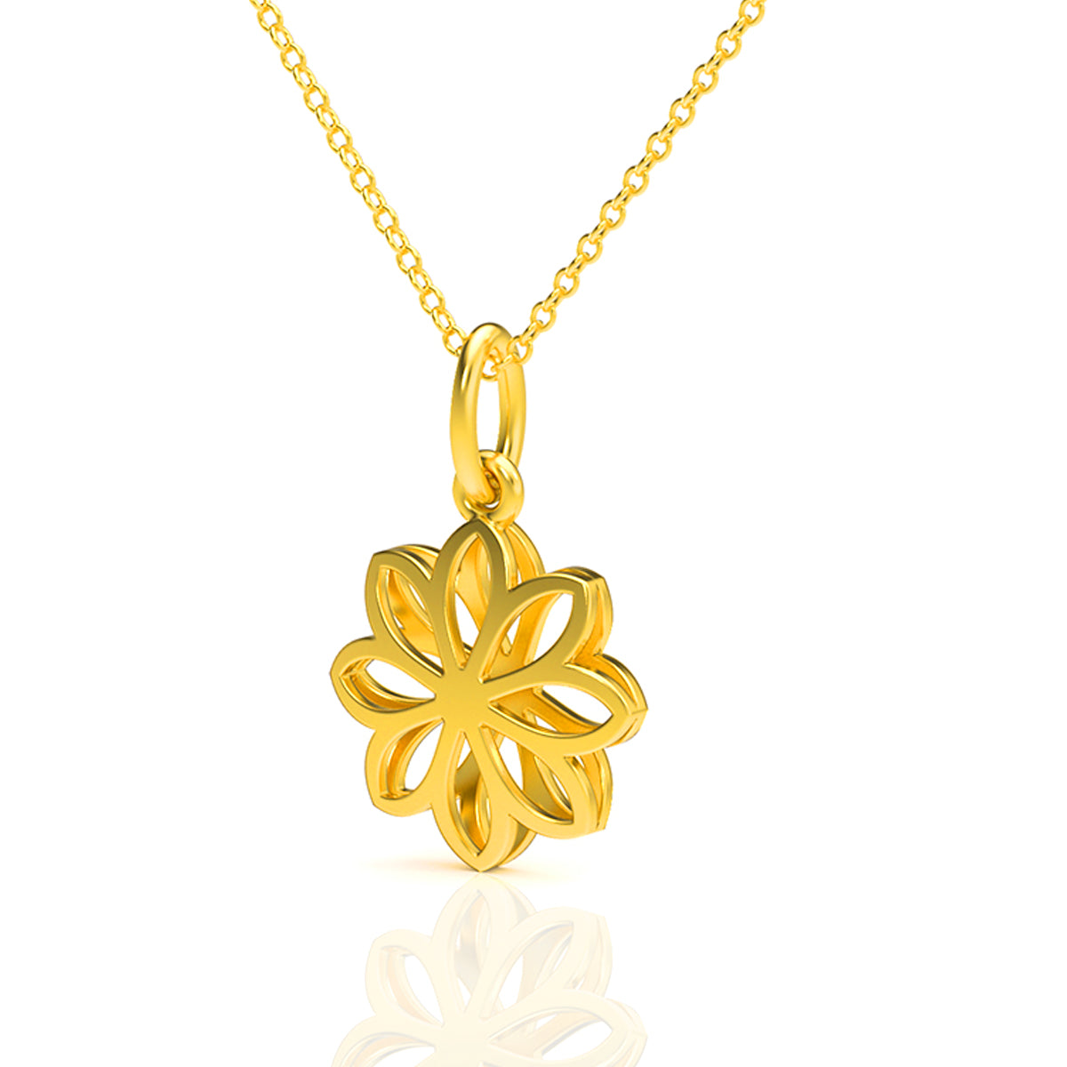 Minimalist Flora Charm Gold Pendant