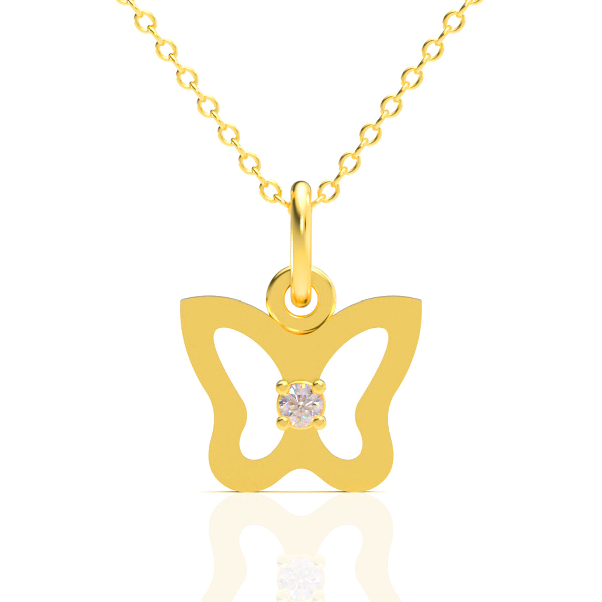 Charming Wings Of Elegance Gold Pendant