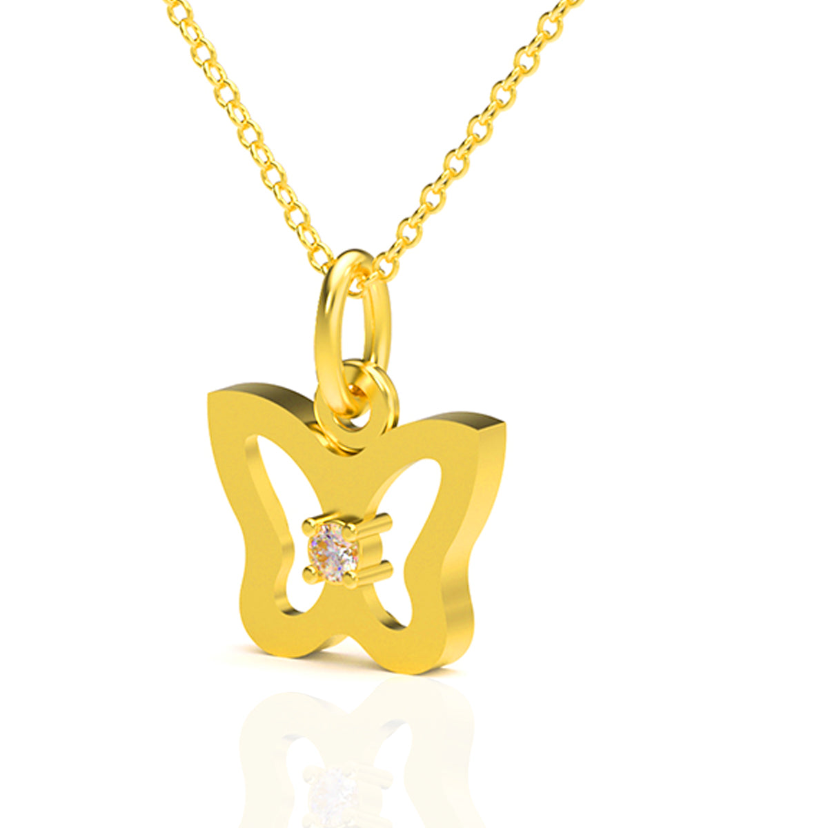Charming Wings Of Elegance Gold Pendant