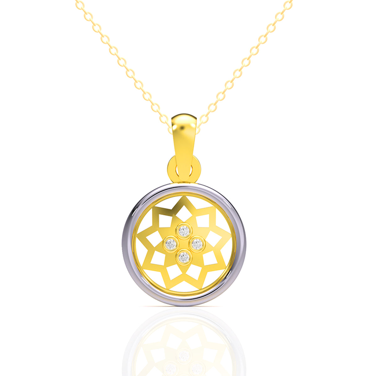 Modern Blossom Elegance Gold Pendant