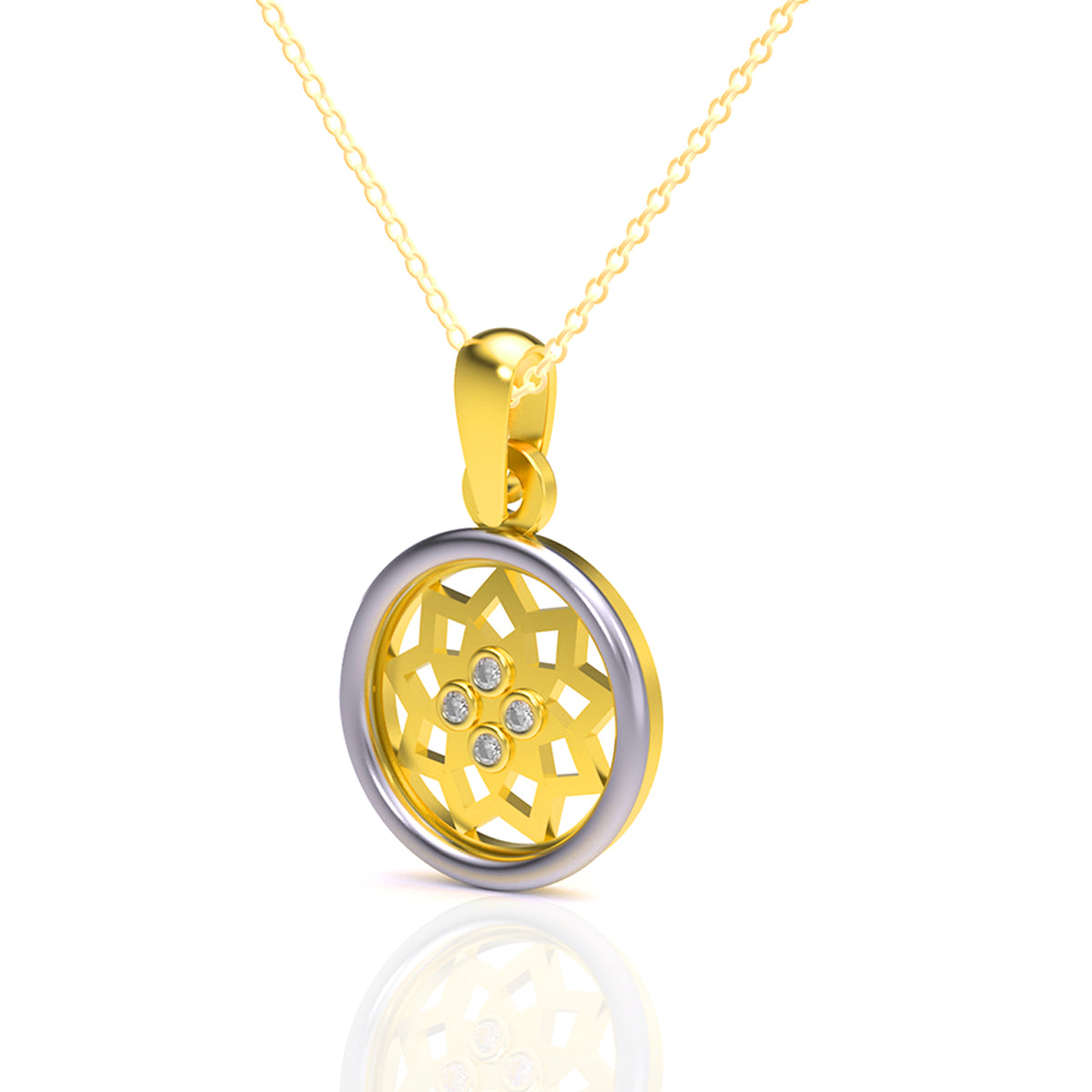 Modern Blossom Elegance Gold Pendant