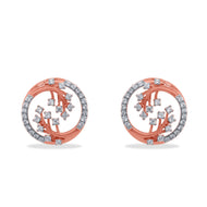 Flower Swirl Gold Studs 18K