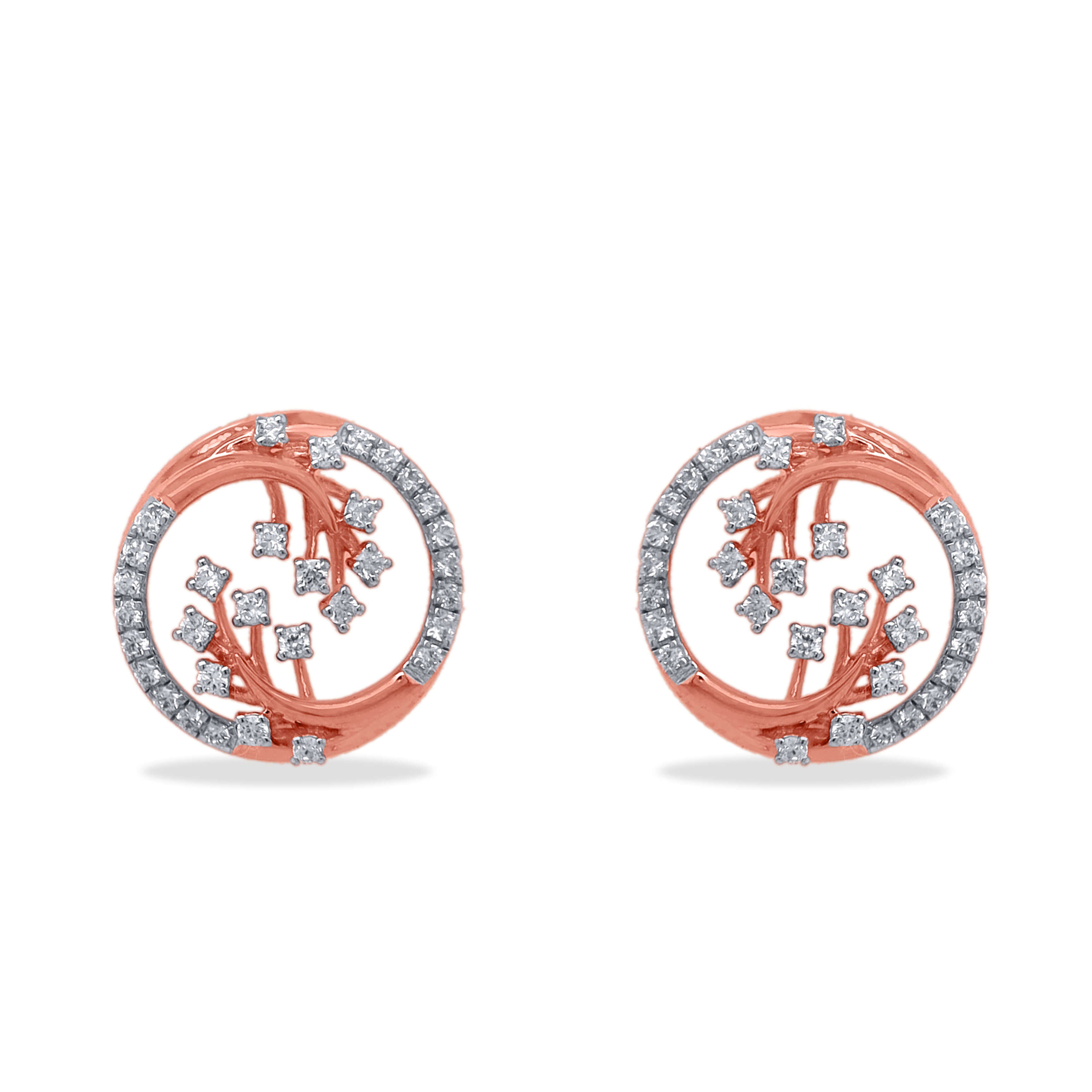 Flower Swirl Gold Studs 18K
