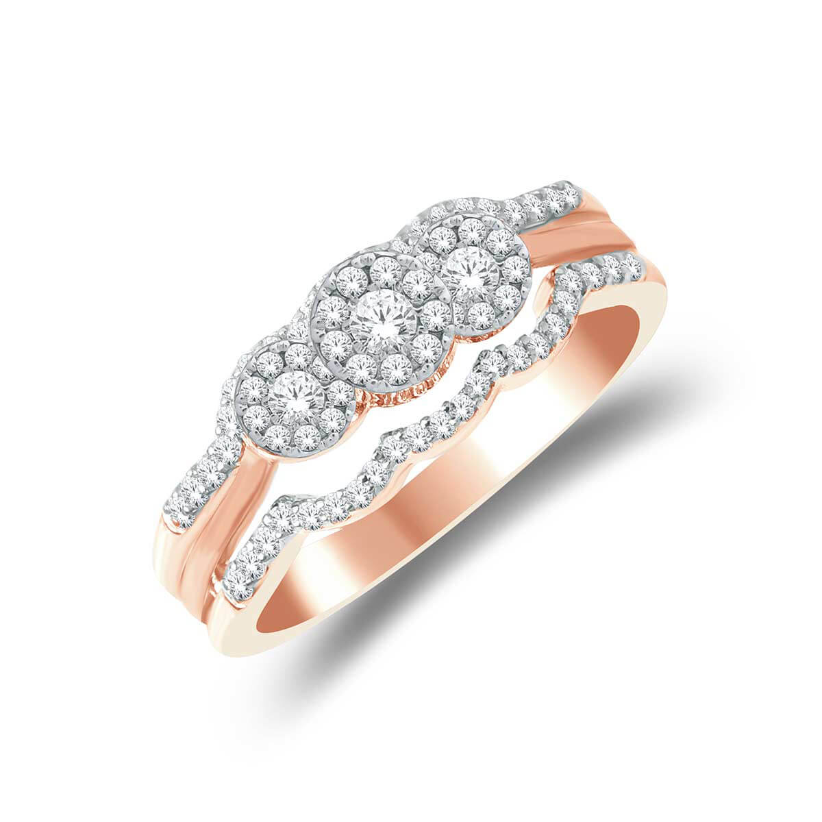 Radiating Orbs Diamond Engagement Ring for Women