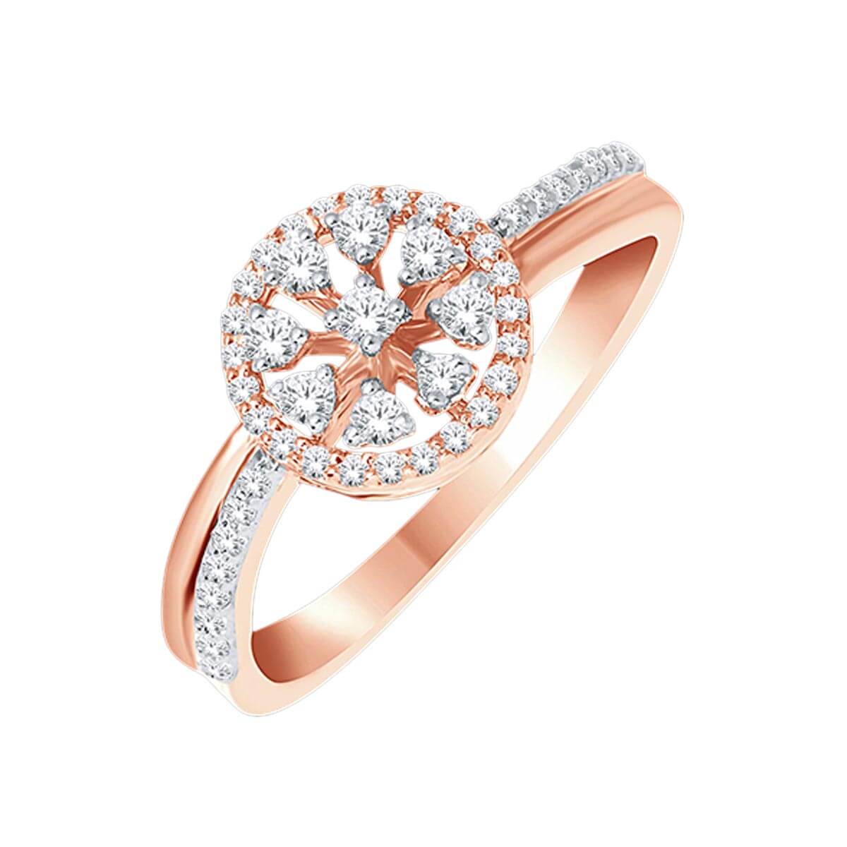 ShimmeEngagement Ring Floral Charm Diamond Engagement Ring for Women