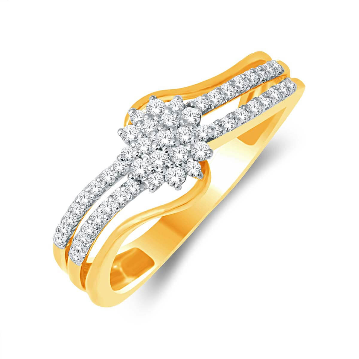 Sparkling Floral Grace Diamond Engagement Ring for Women