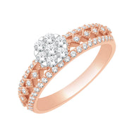 Graceful Floral Charm Diamond Engagement Ring for Women