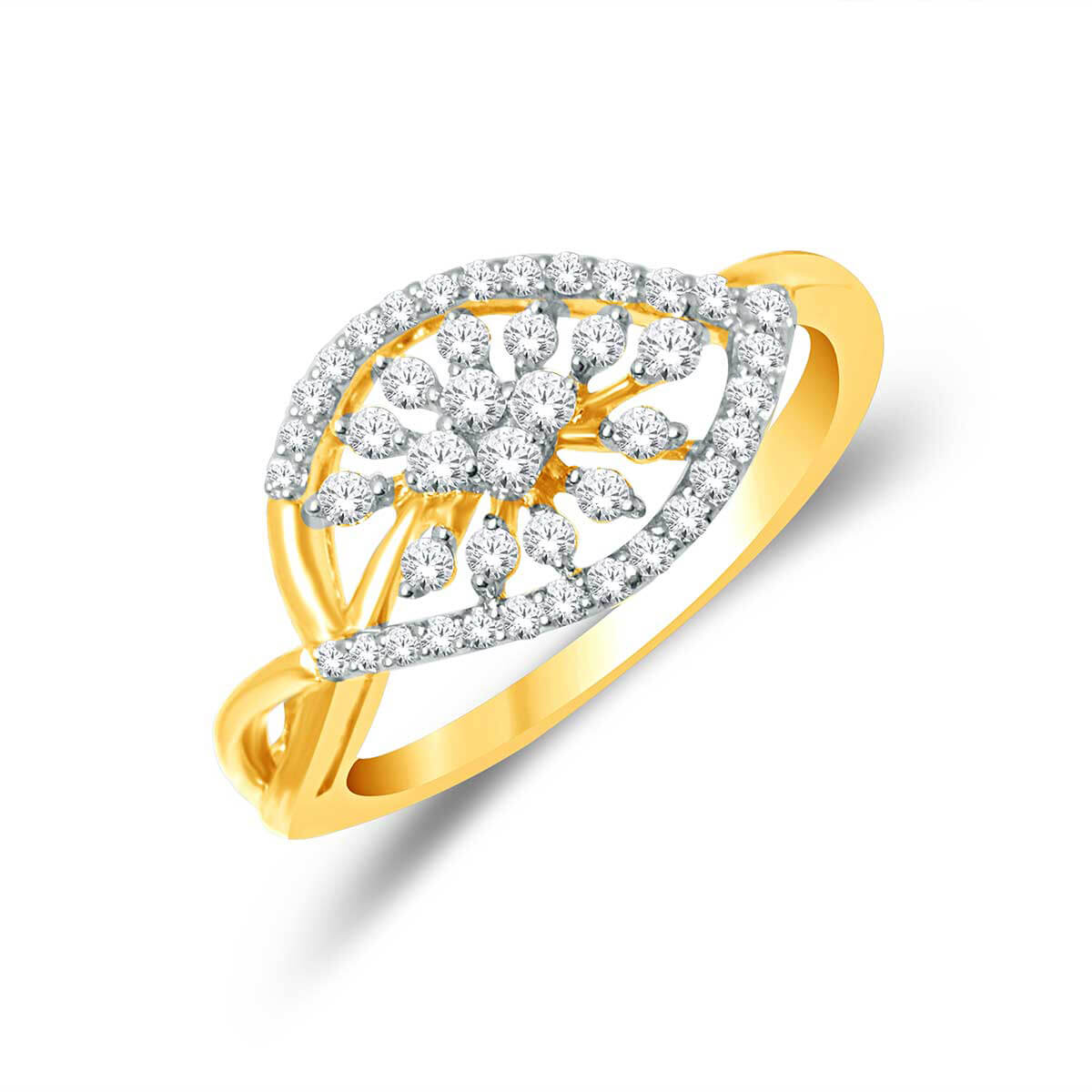 Graceful Gleaming Petal Diamond Ring for Women