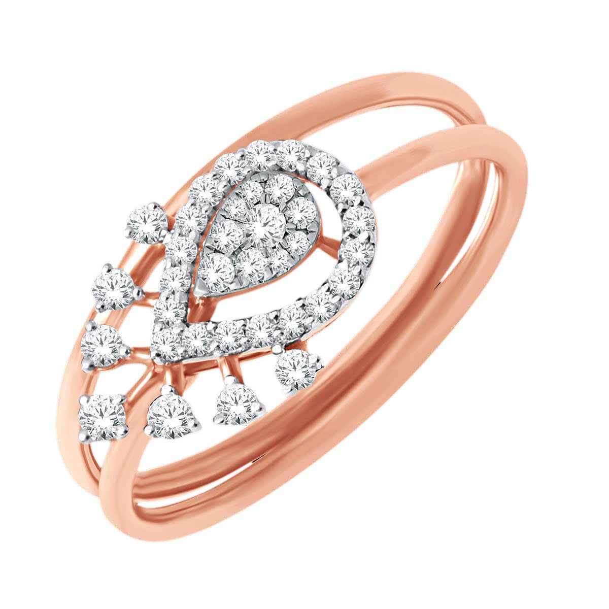 Dazzling Paisley Elegance Gold Ring