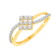Bold Square Shine Diamond Ring for Women