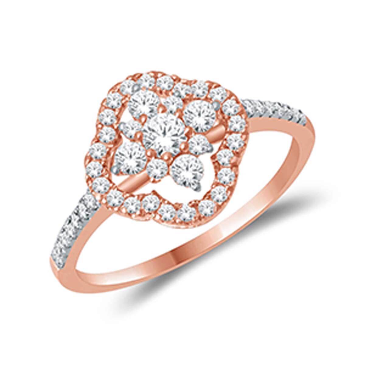 ShimmeEngagement Ring Clover Elegance Diamond Engagement Ring for Women
