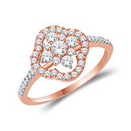 ShimmeEngagement Ring Clover Elegance Diamond Engagement Ring for Women