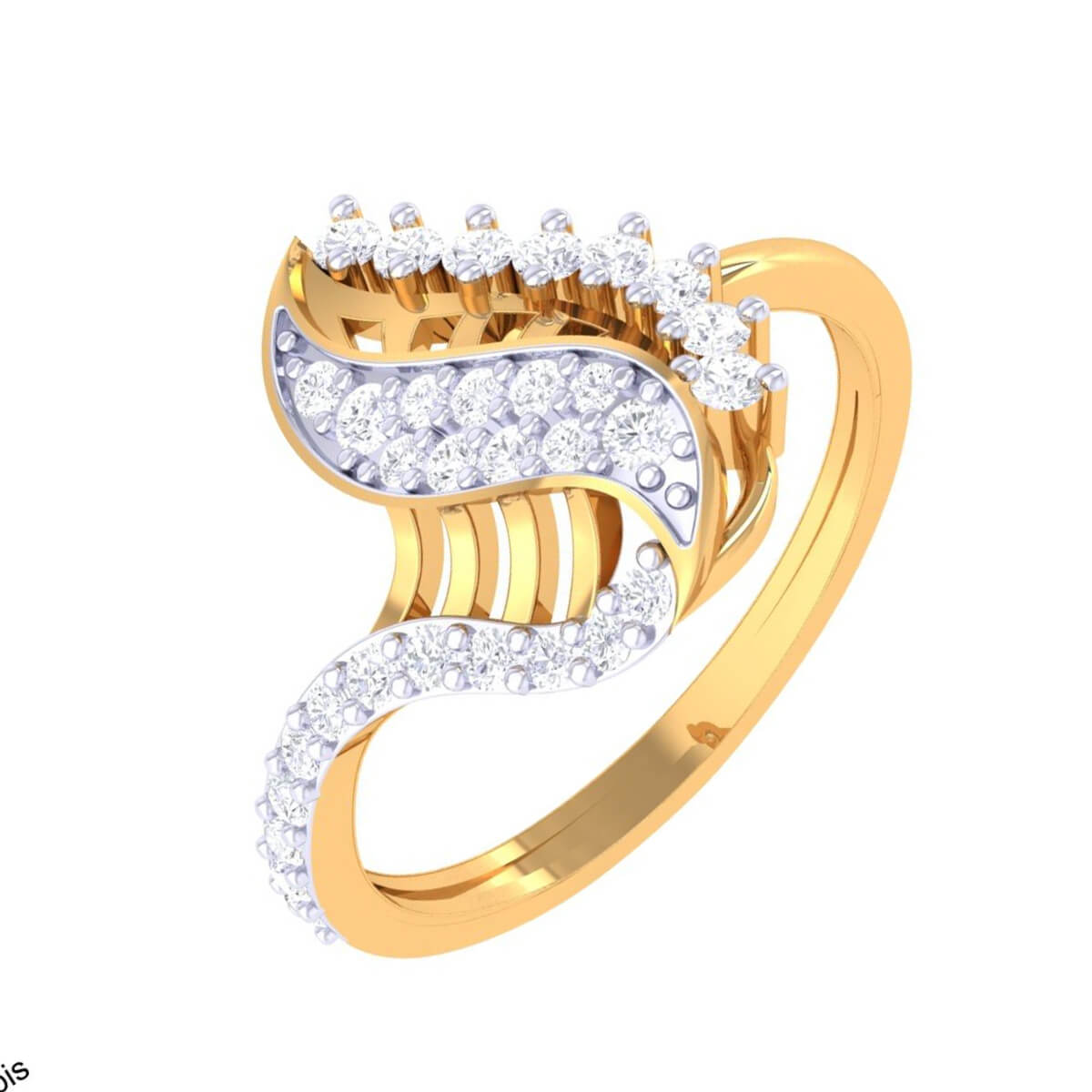 Modern Swirl Shimmer Ring for Women