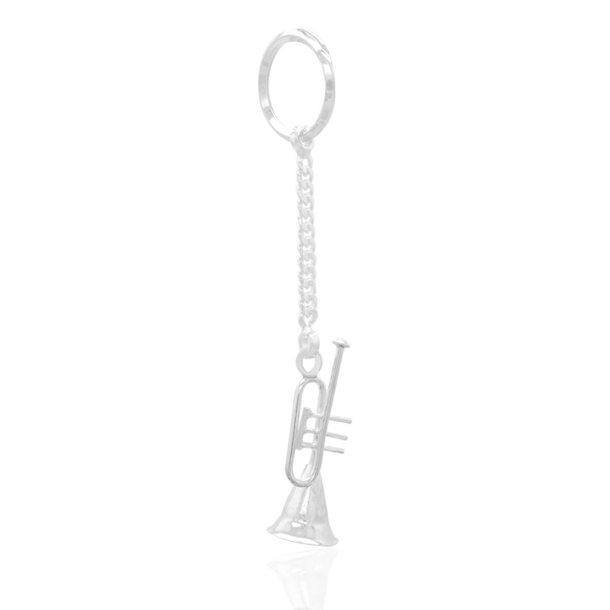Radiant Silver Horn Keychain
