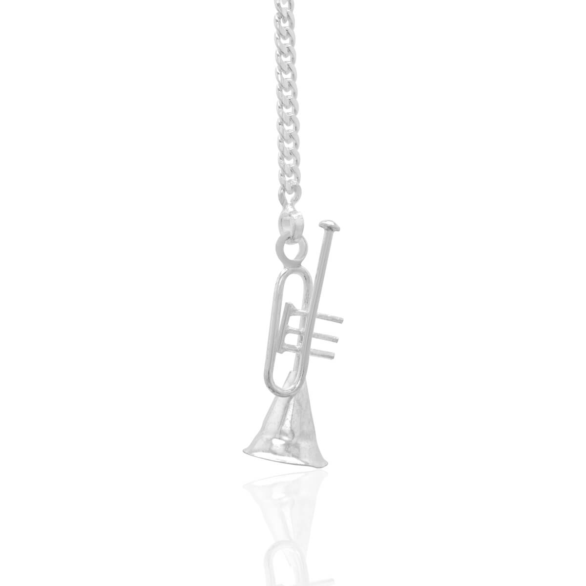Radiant Silver Horn Keychain