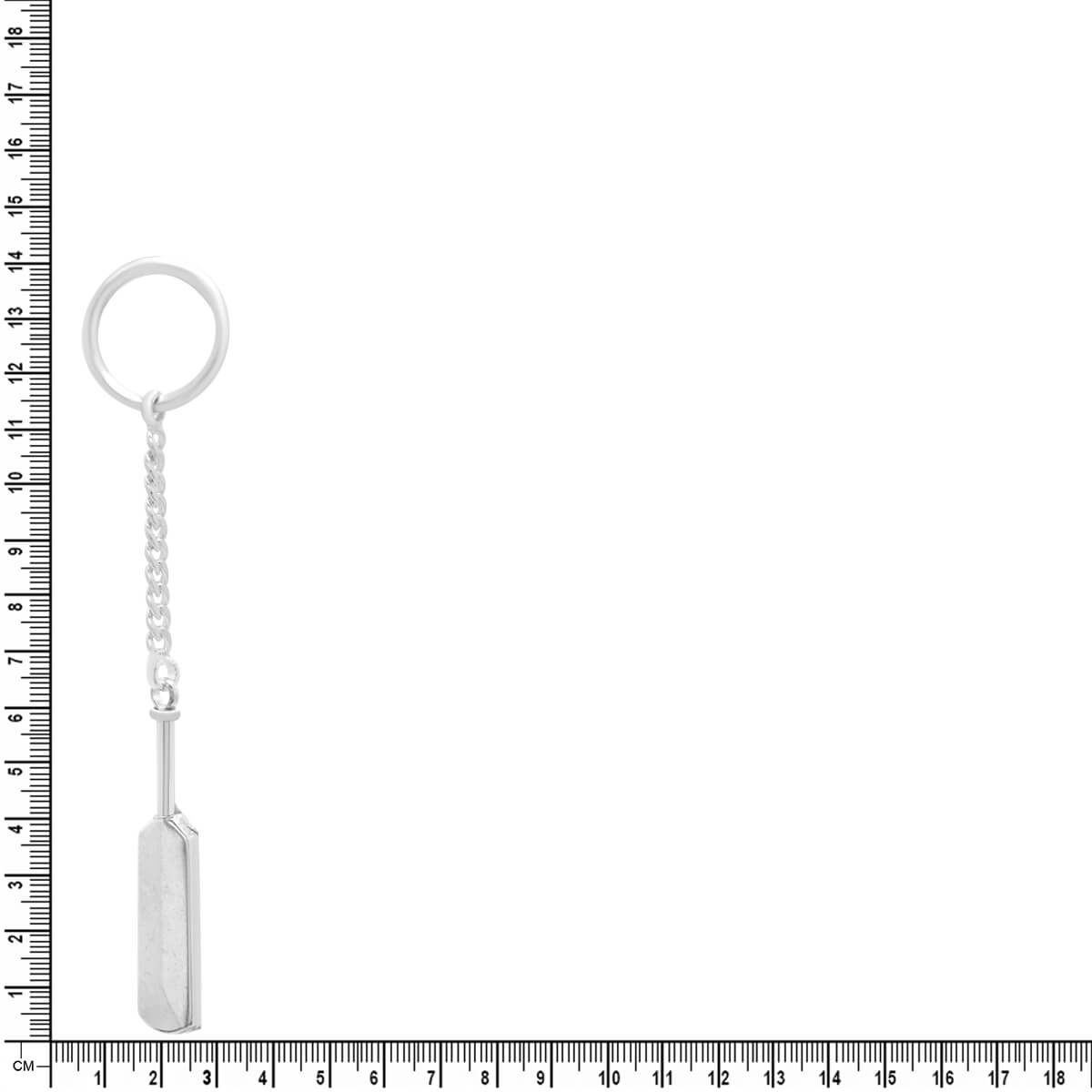 Sparkling Cricket Bat Silver Keychain
