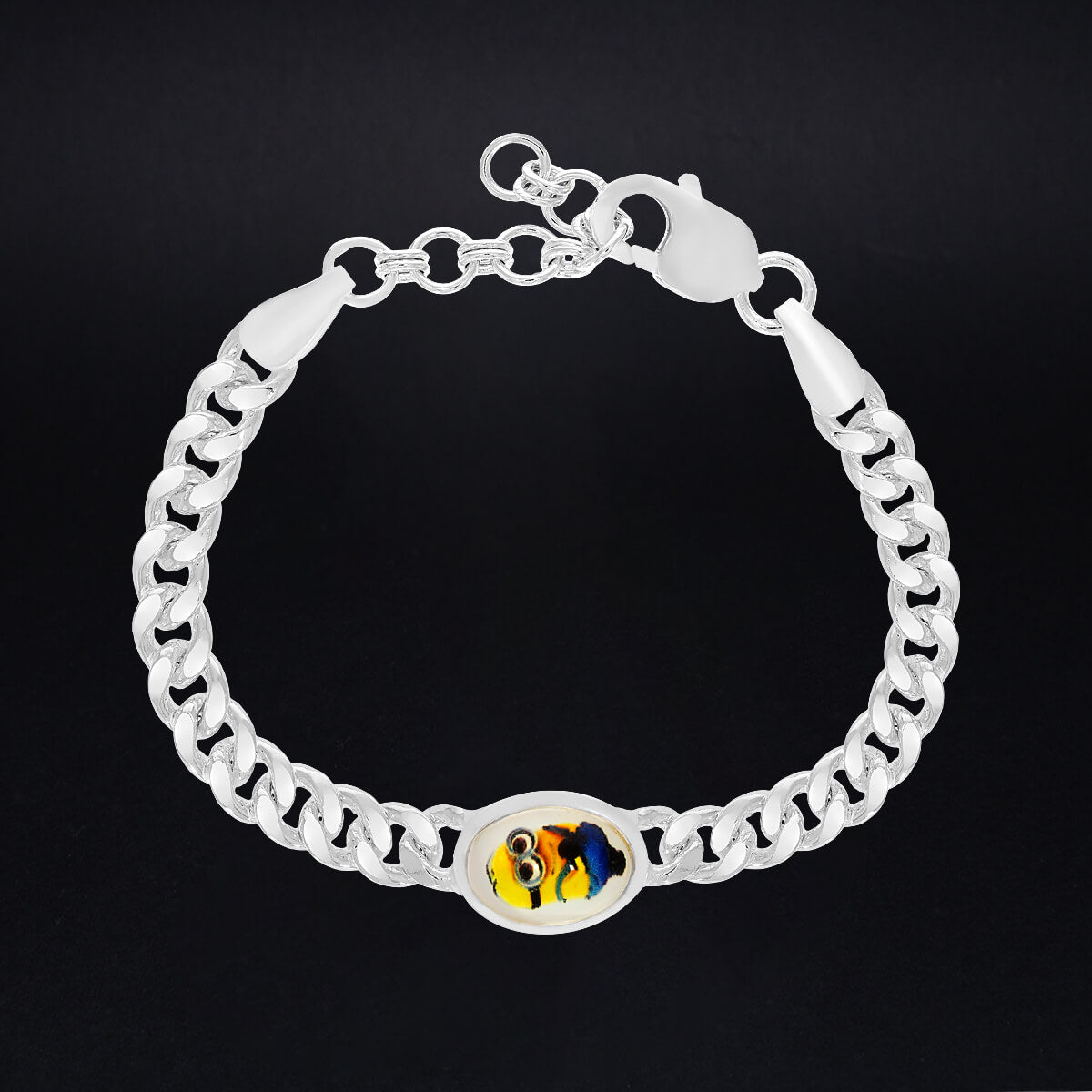 Adorable Minion Silver Kids Bracelet