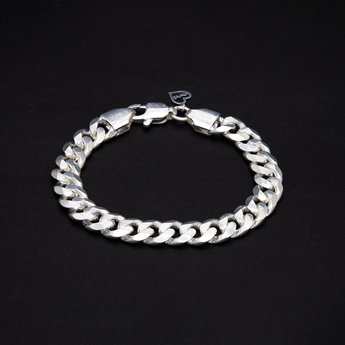 Cubic Zirconia Silver Mens Bracelet
