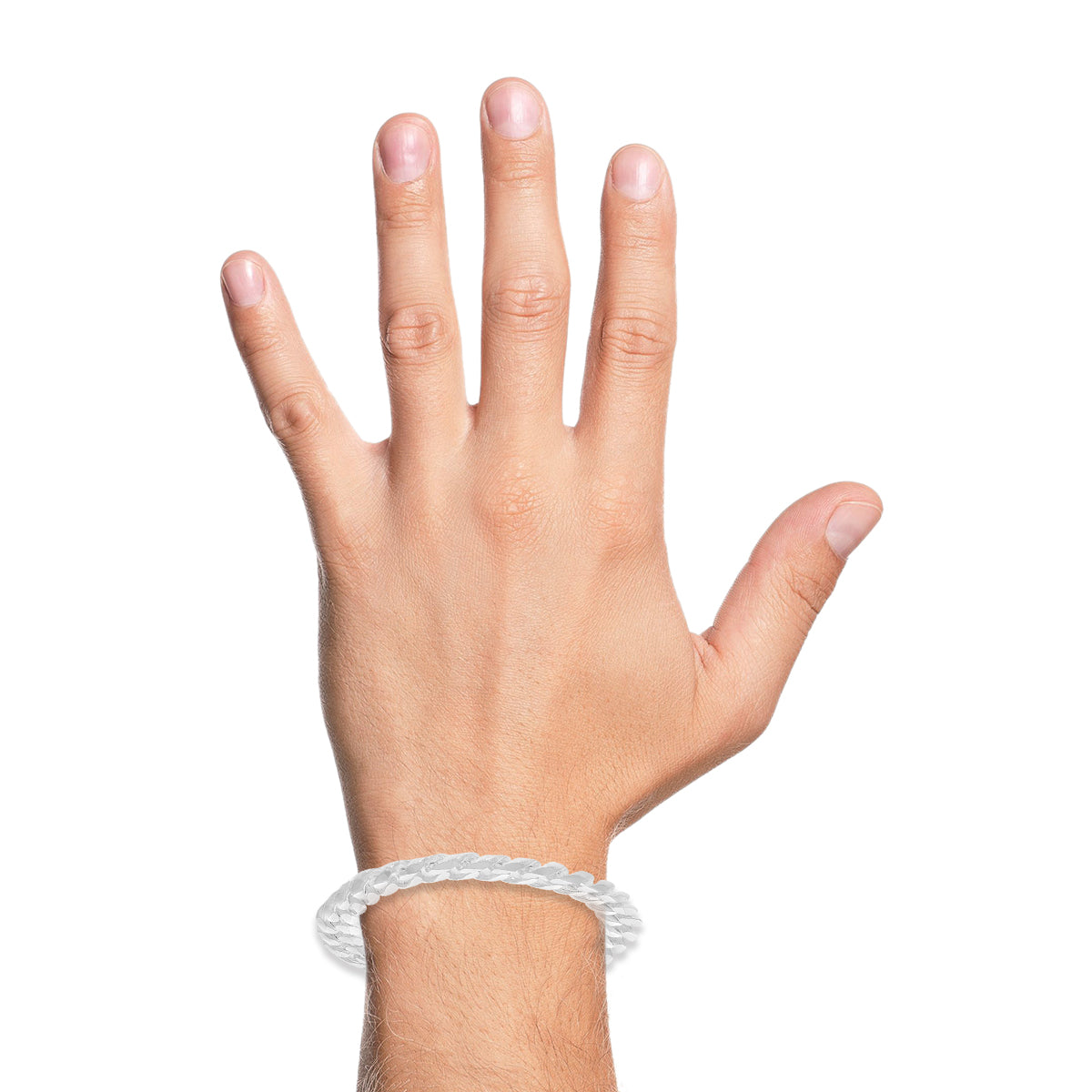 Cubic Zirconia Silver Mens Bracelet