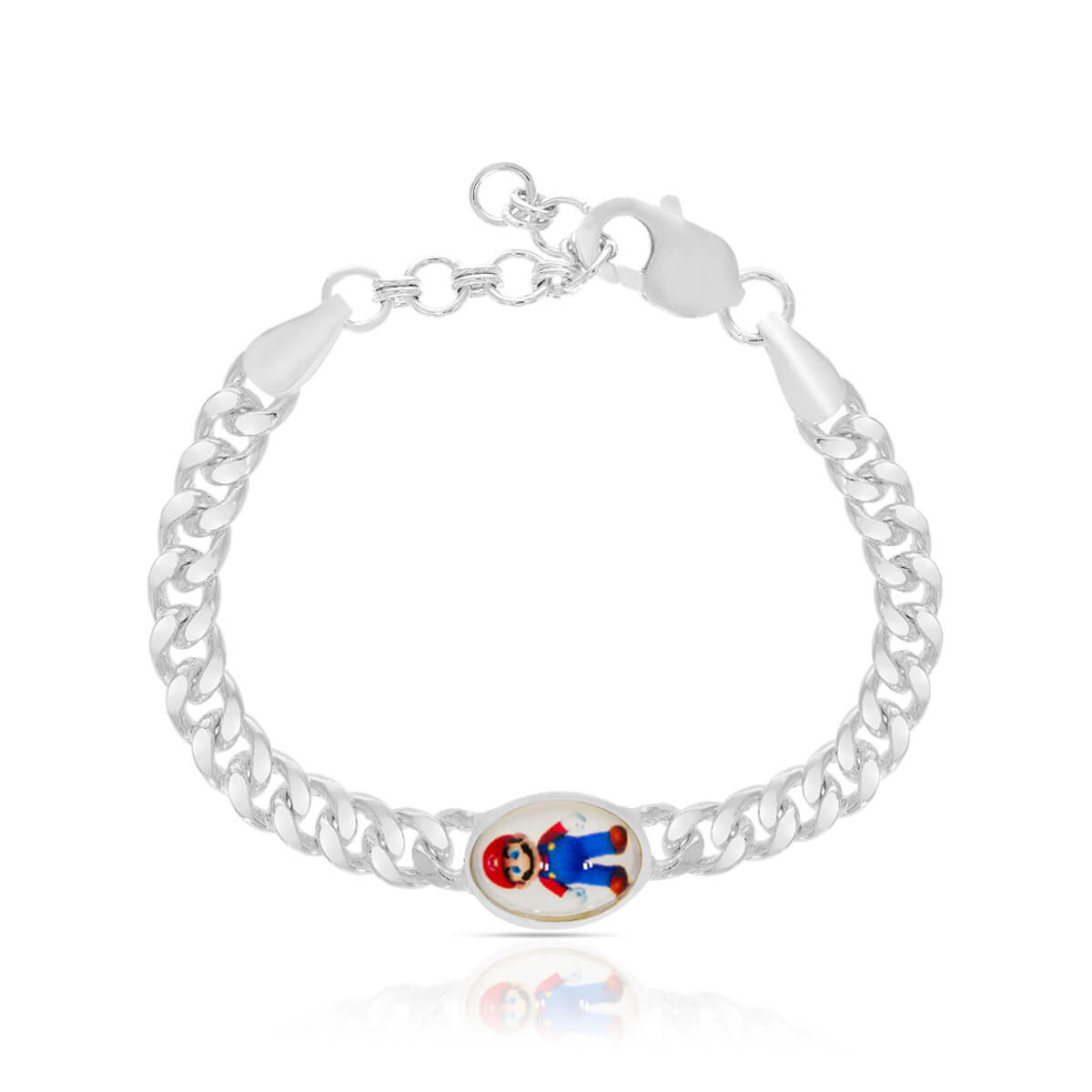 Stylish Super Mario Kids Silver Bracelet