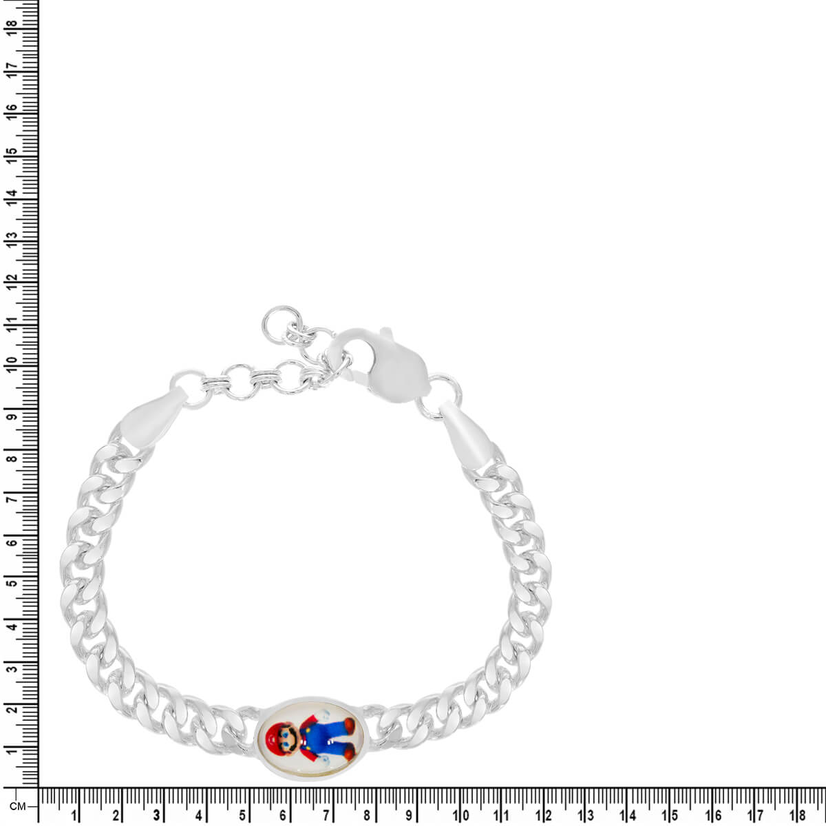 Stylish Super Mario Kids Silver Bracelet