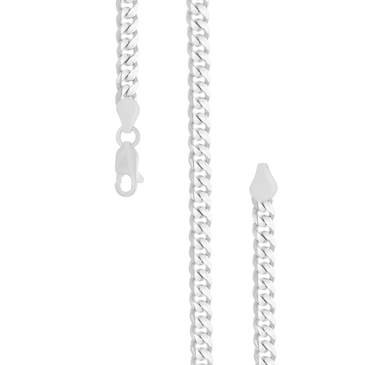 Interlocked Silver Mens Chain