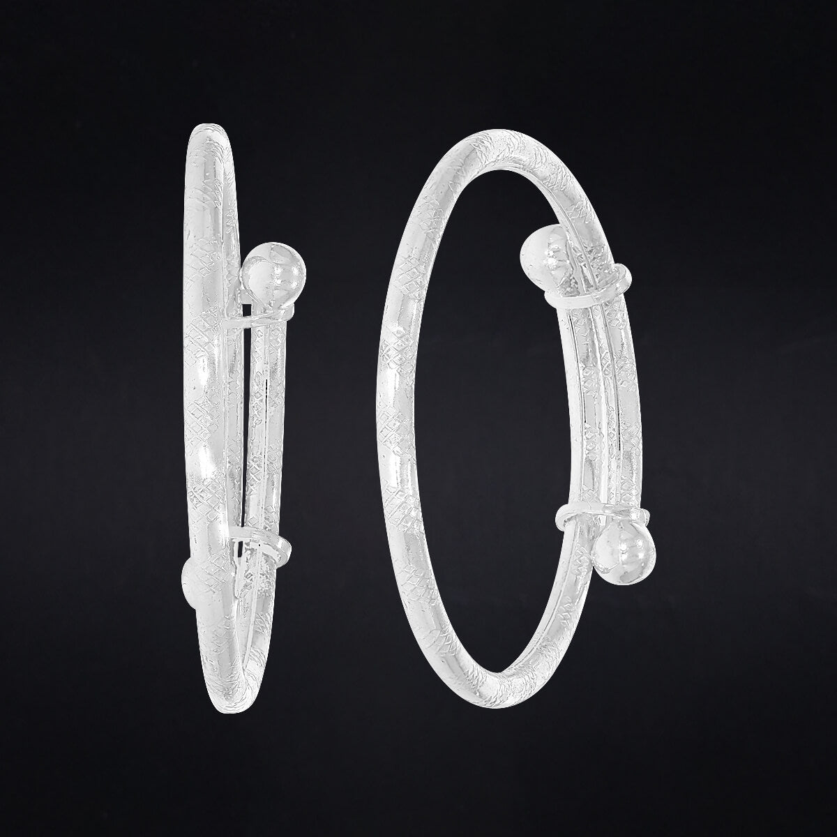 Striking Shine Silver Kadli for Kids