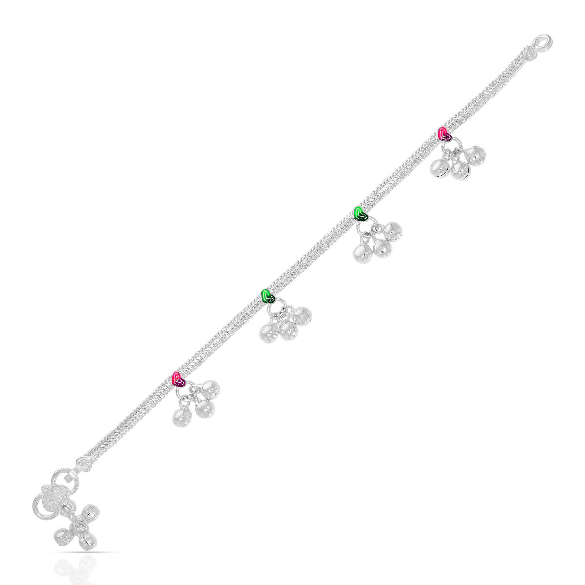 Bright Cute Silver Anklet for Kids