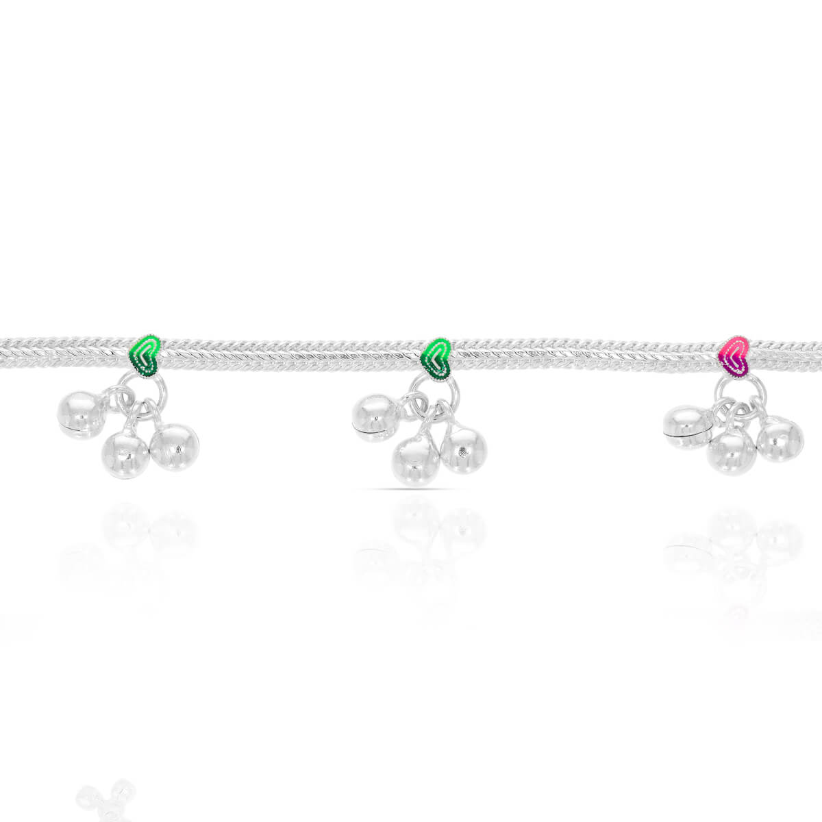 Bright Cute Silver Anklet for Kids