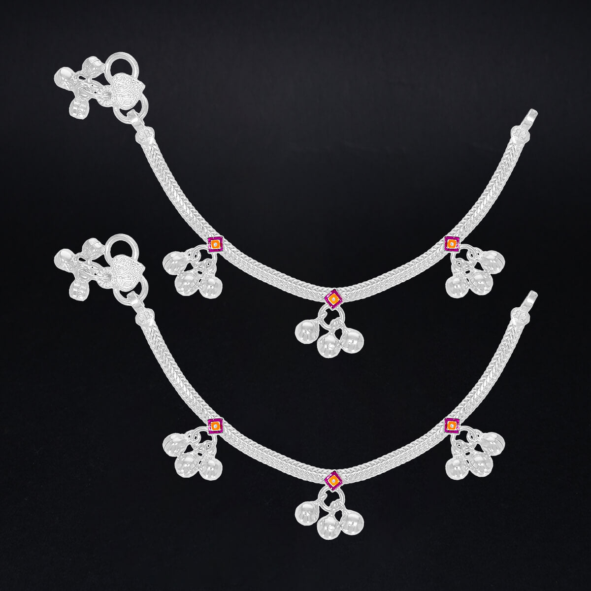 Adorable Bright Silver Anklet for Kids