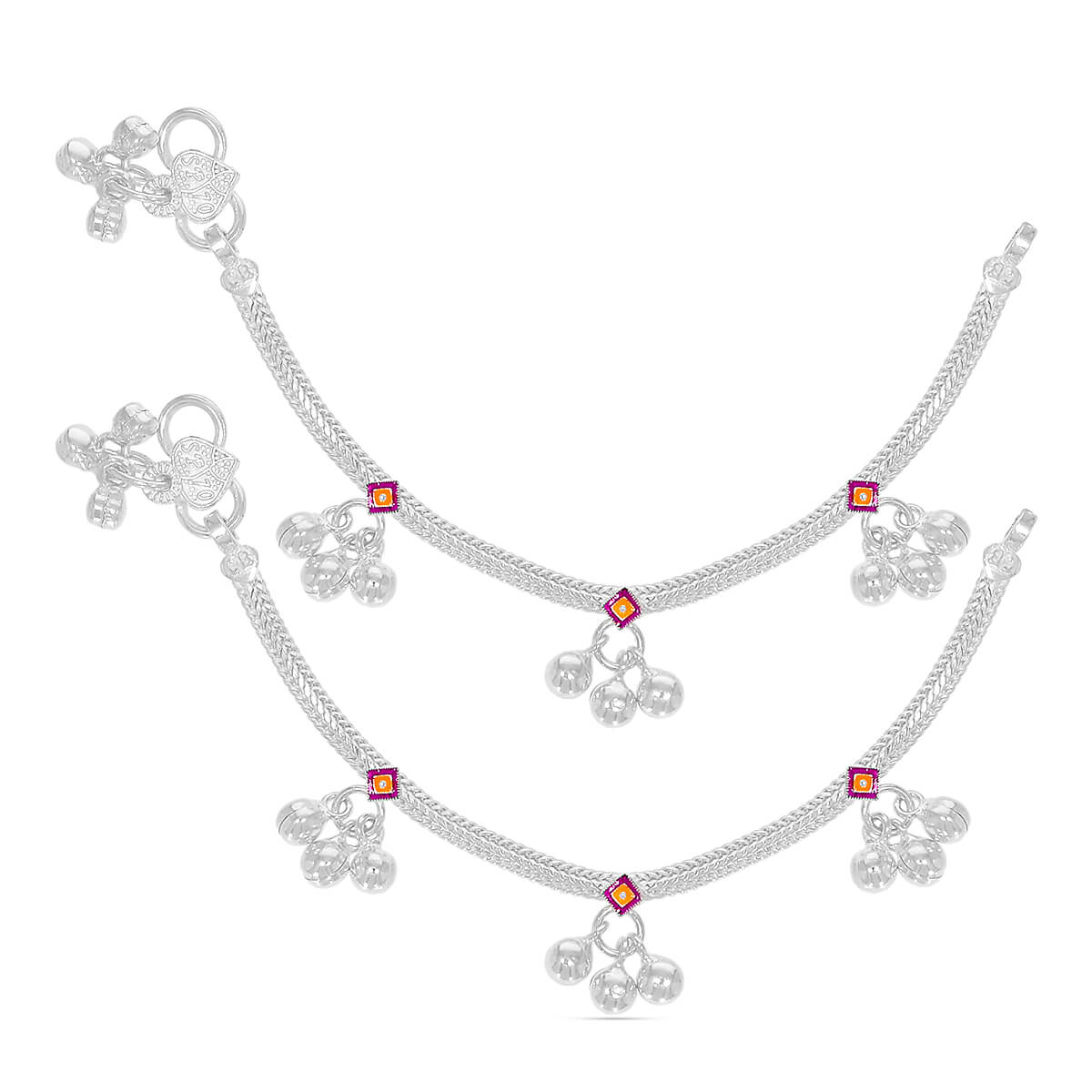 Adorable Bright Silver Anklet for Kids