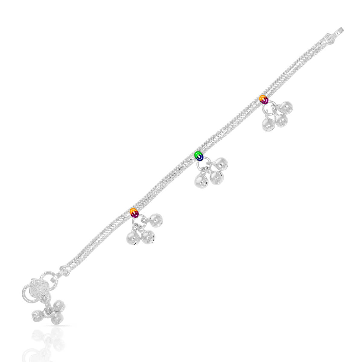 Cute Glimmer Silver Anklet for Kids