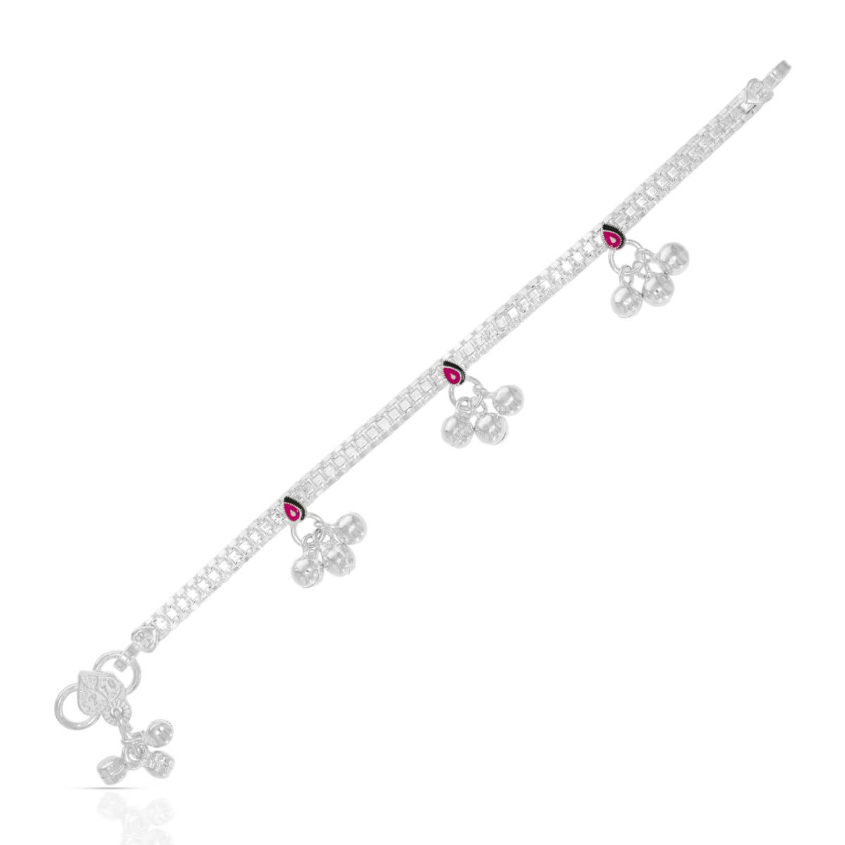 Shimmering Cute Silver Anklet for Kids