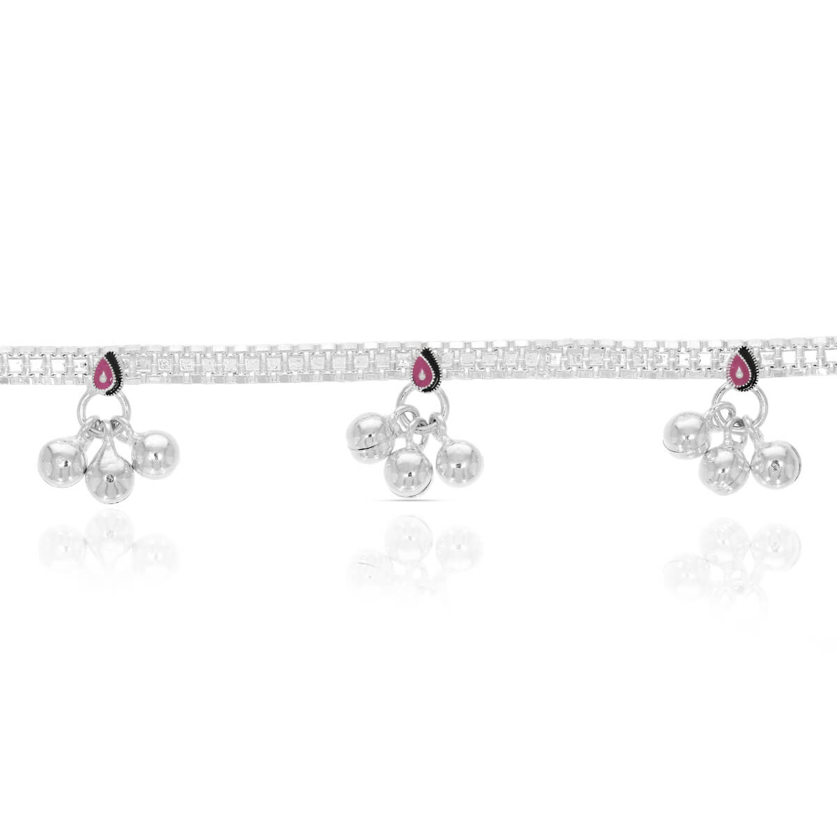 Shimmering Cute Silver Anklet for Kids