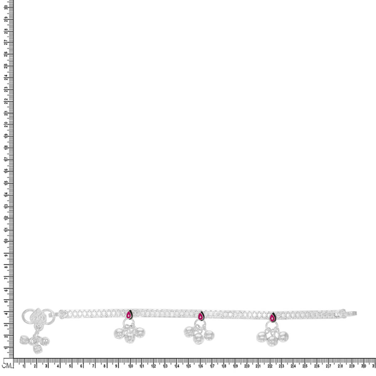 Shimmering Cute Silver Anklet for Kids