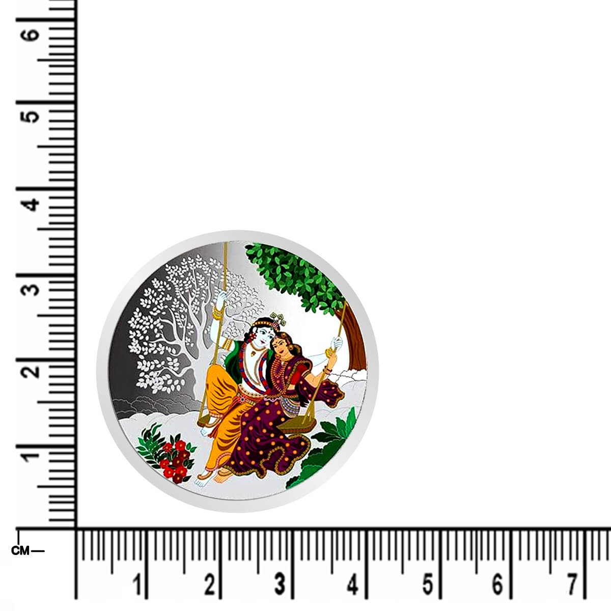 Silver Radha Krishna Coin