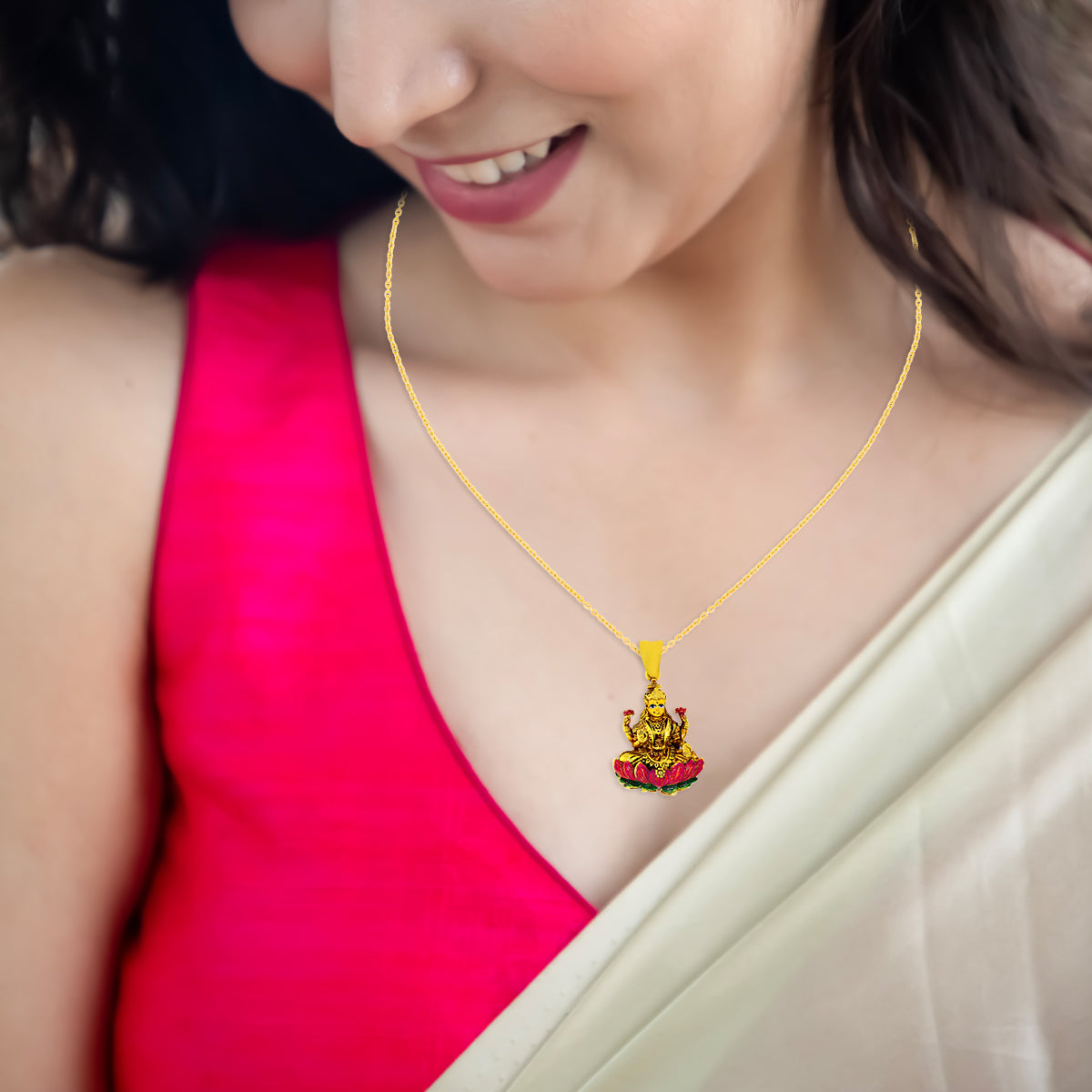 Blessed Lotus Lakshmi Pendant