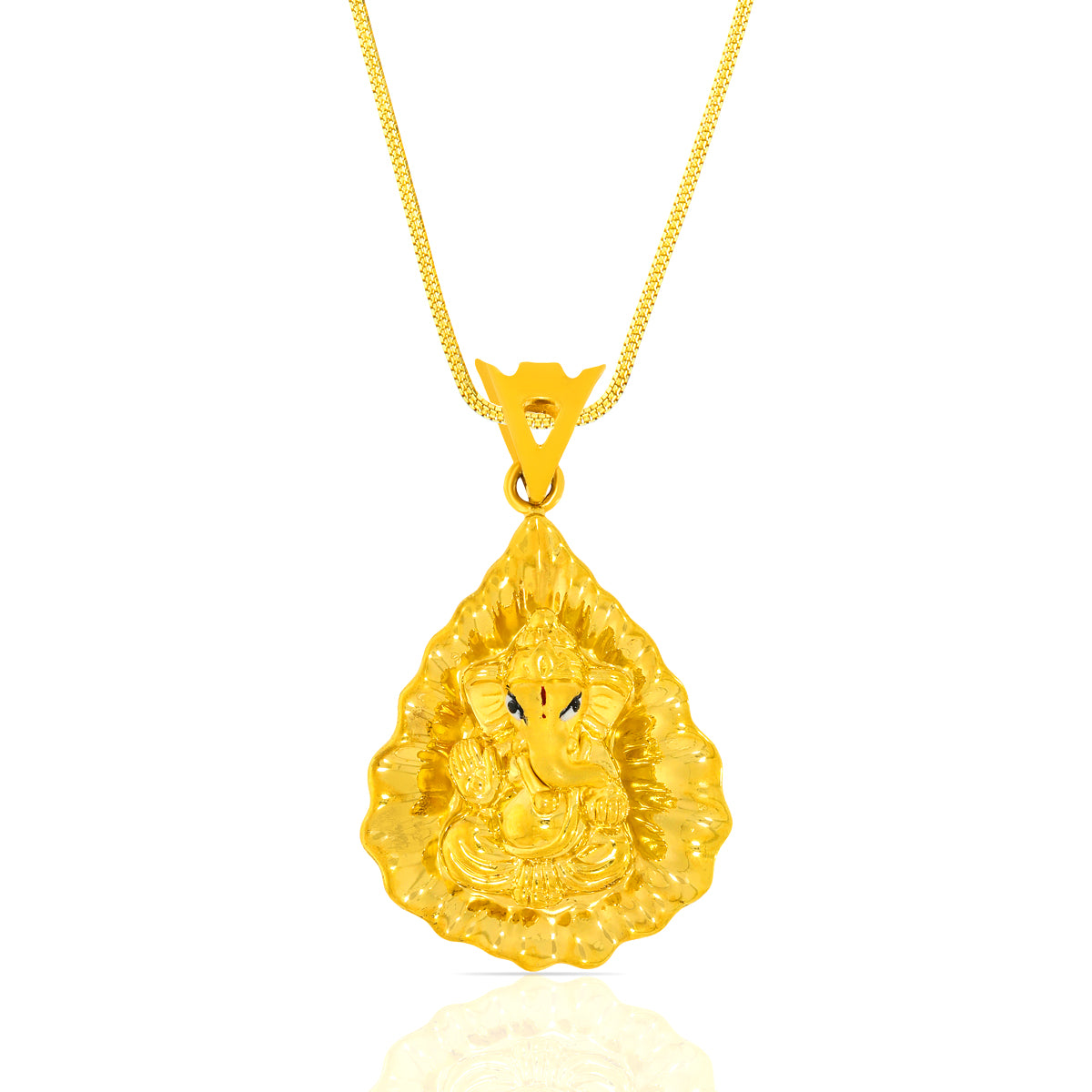 Sacred Leaf Of Ganesh God Gold Pendant