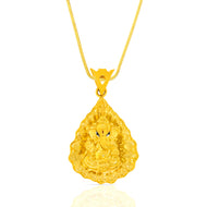Sacred Leaf Of Ganesh God Gold Pendant