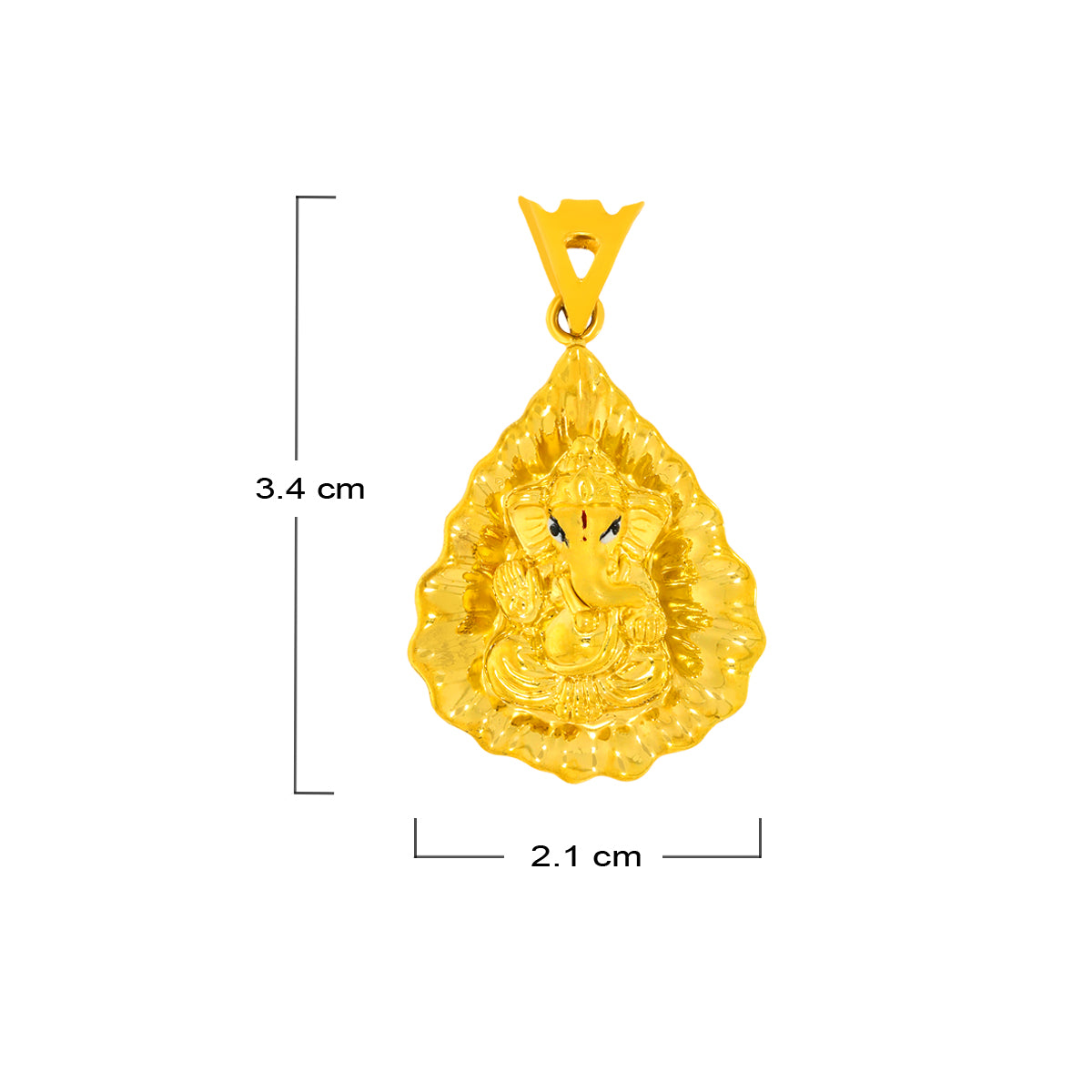 Sacred Leaf Of Ganesh God Gold Pendant