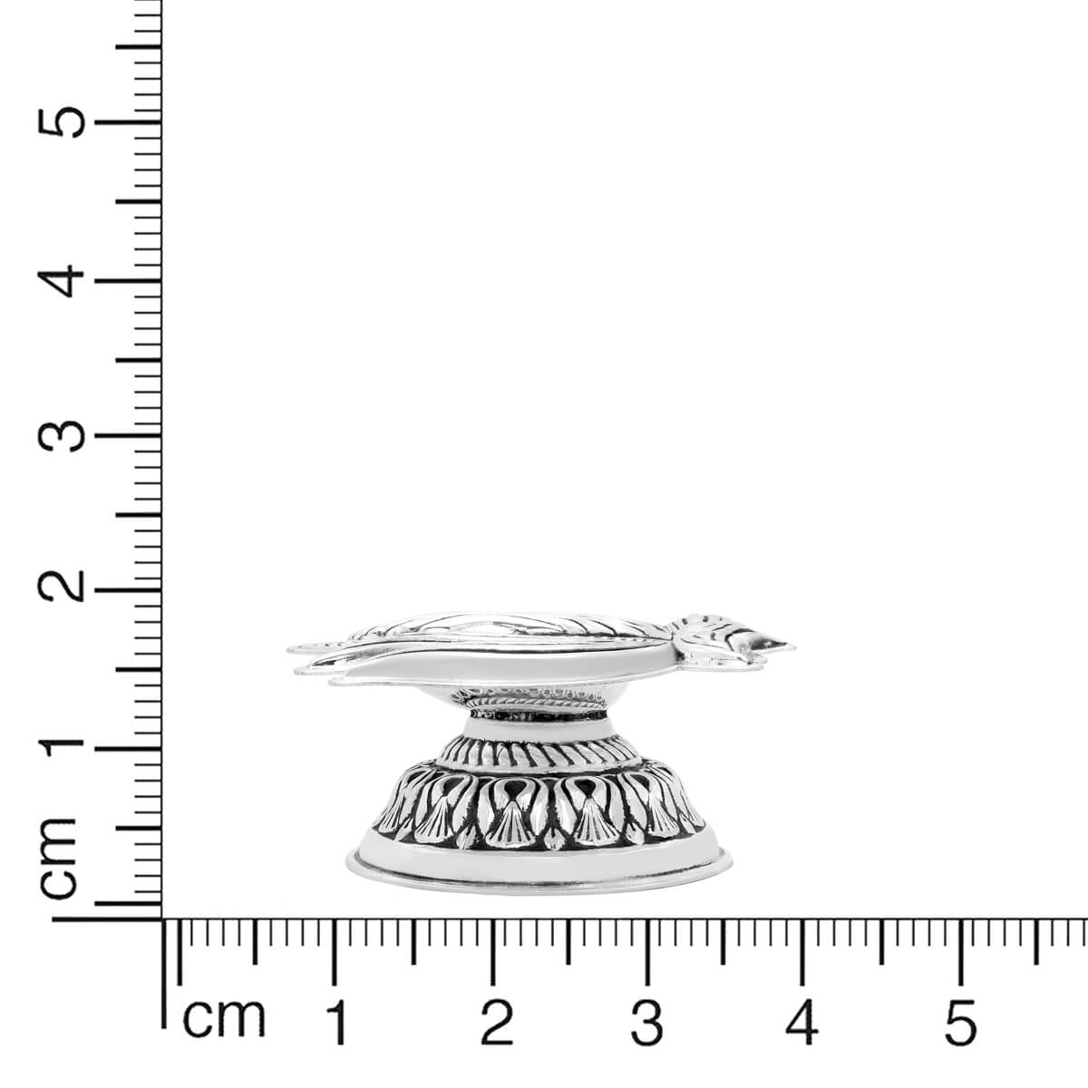 Elegant Lotus Shimmer Silver Diya