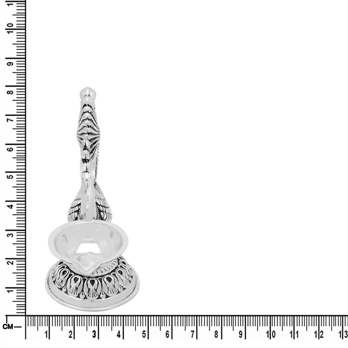 Marvelous Shine Peacock Design Silver Diya